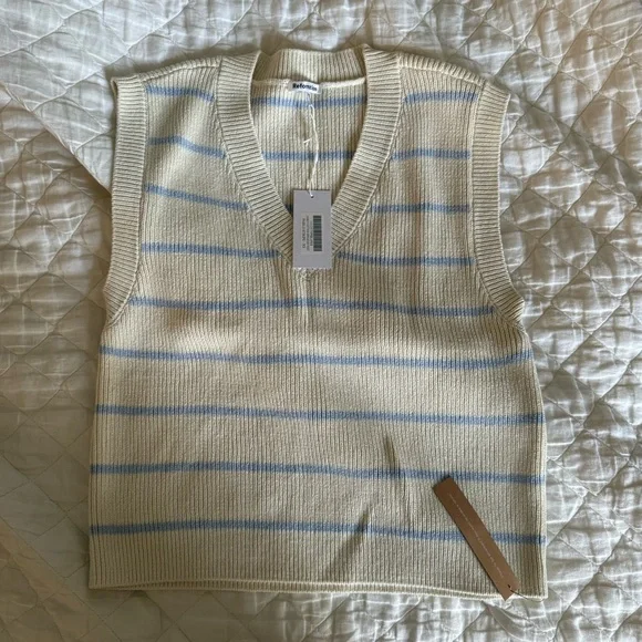 NWT Reformation Janey Cotton Sweater Vest - Picture 2 of 2